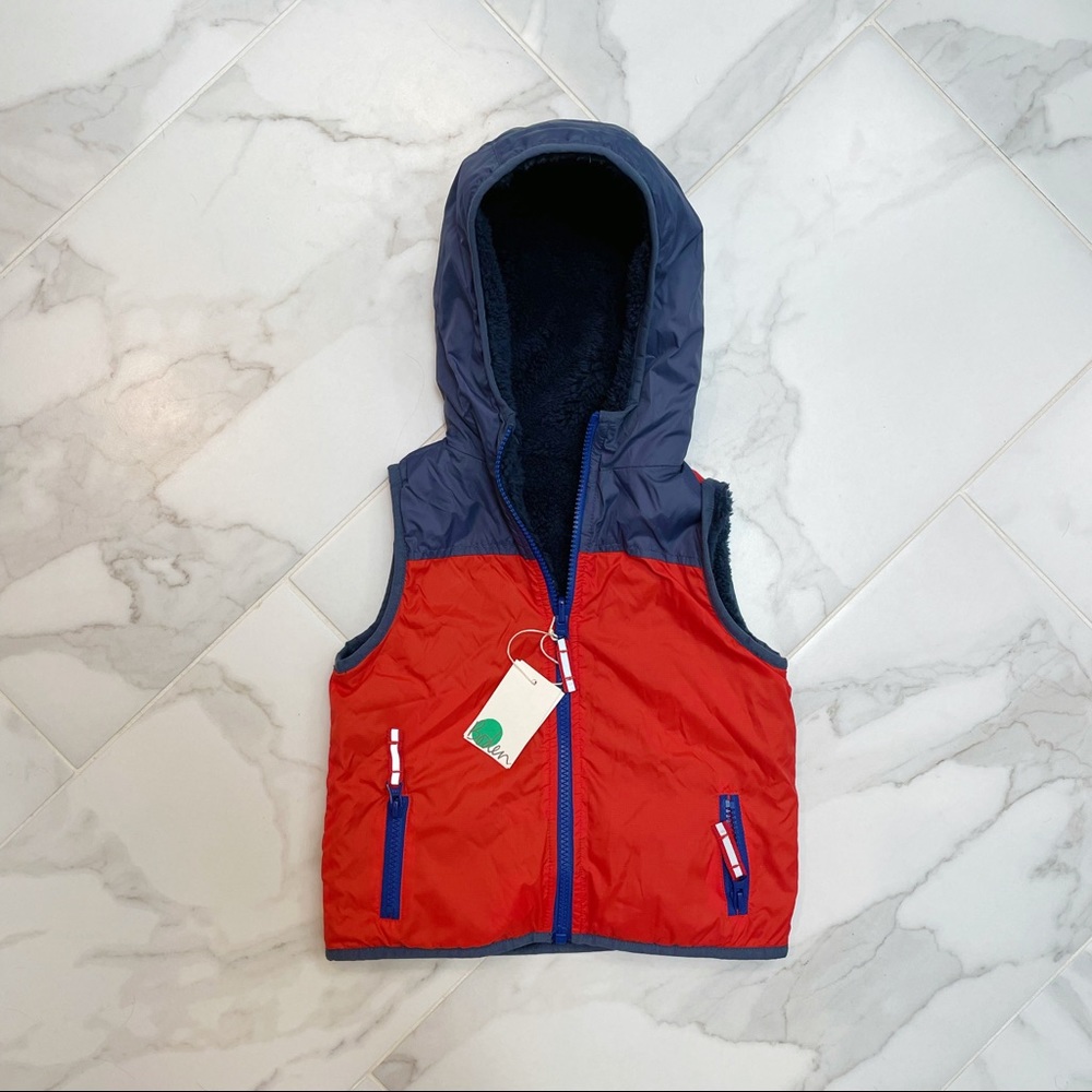NWT Mini Boden Reversible Sherpa Vest